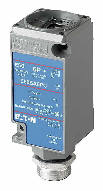 Eaton 2no 2nc 9 Pin Mini Connector Limit Switch Body W Led Ac Contact Rating 10a 600v Ac 49c045 E50sb6pc Grainger