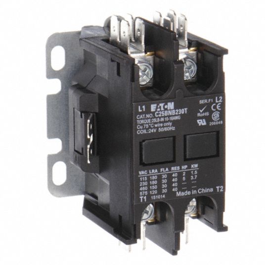 EATON, 2 Poles, 30 A Full Amps-Inductive, Definite Purpose Magnetic Contactor - 49C072|C25BNB230T - Grainger