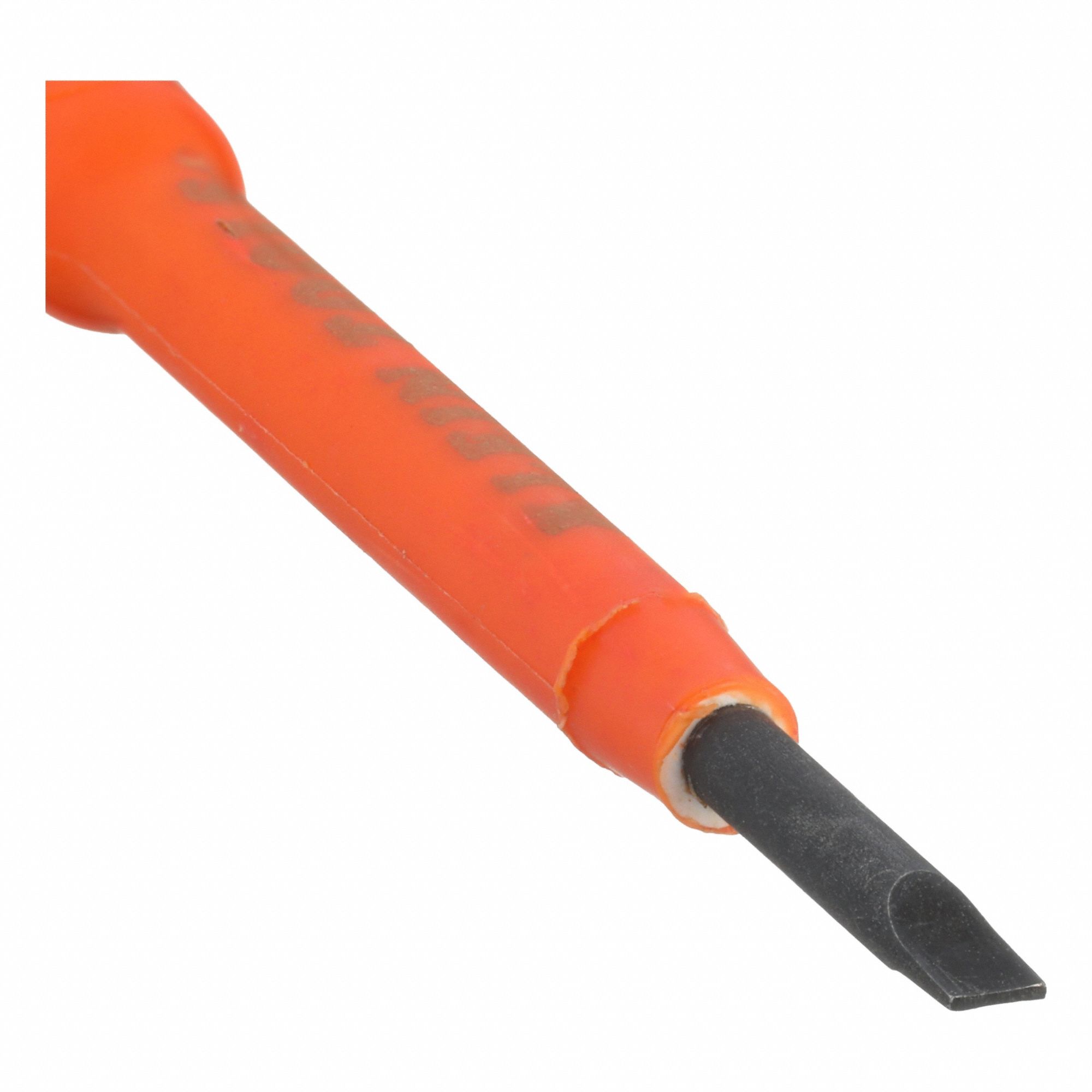 Insulated Slotted Screwdriver: Induction Hardened Steel, 3/32 in Tip Size, Std Lg