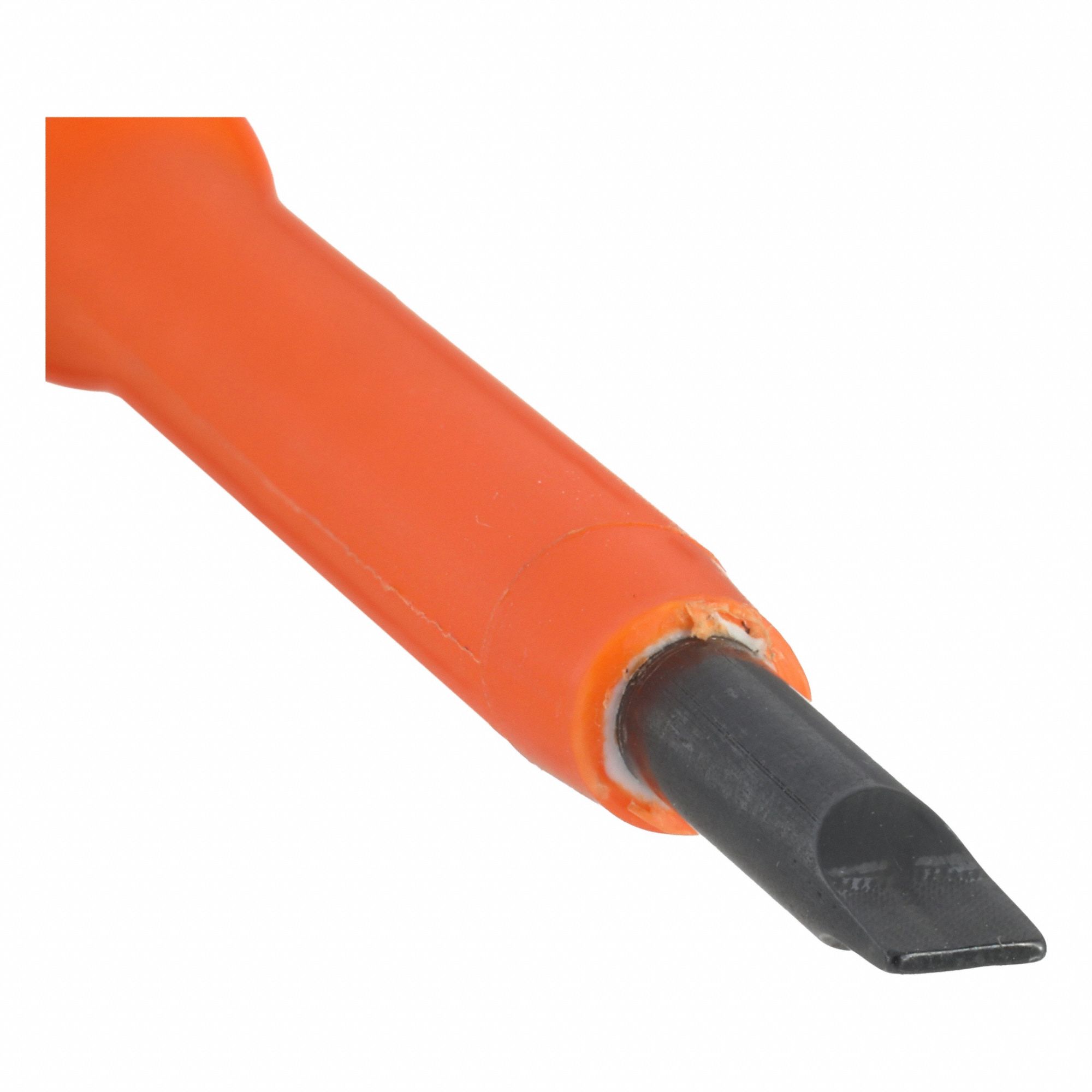 Insulated Slotted Screwdriver: Induction Hardened Steel, 1/8 in Tip Size, Std Lg