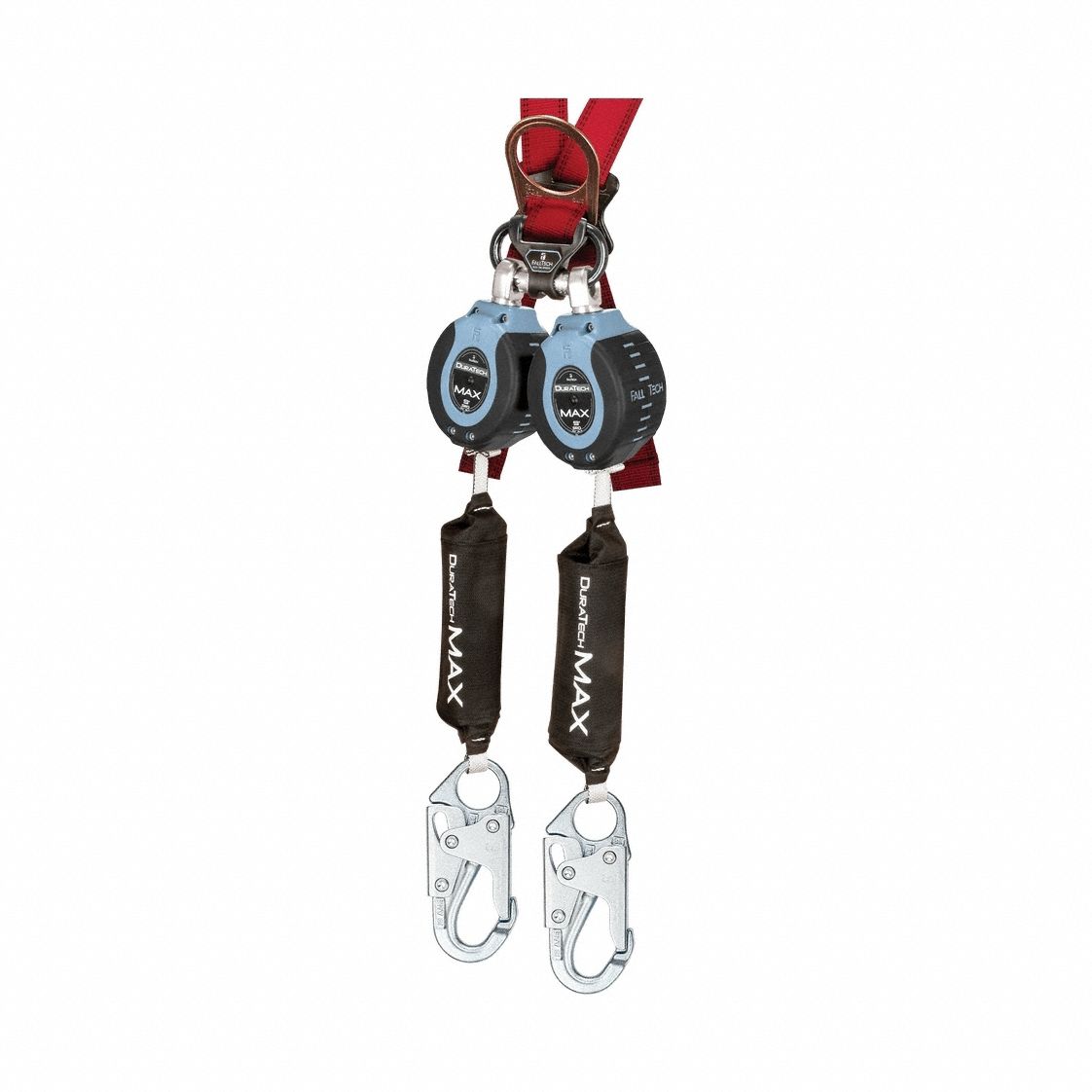 Self-Retracting Lifeline: Steel Snap Hook Anchor, Harness Steel Carabiner, 2 legs