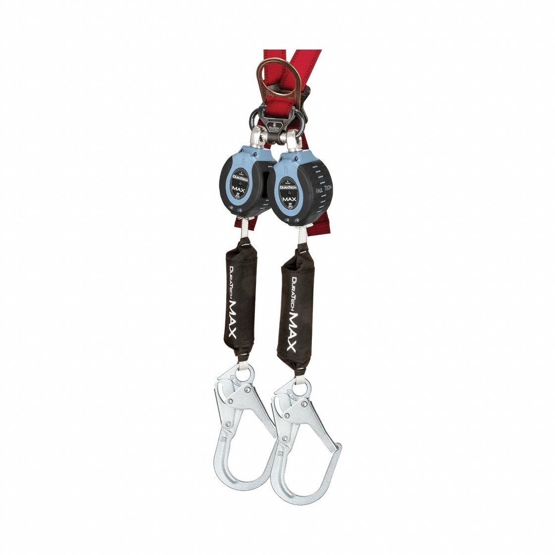 Self-Retracting Lifeline: 2 1/2 inSteel Rebar Hook Anchor, Harness Steel Carabiner, 2 legs