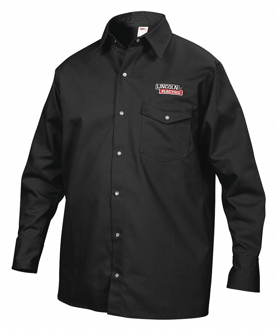 LINCOLN ELECTRIC, L, Excel FR® ( 9 oz ), Flame-Resistant Collared Shirt ...