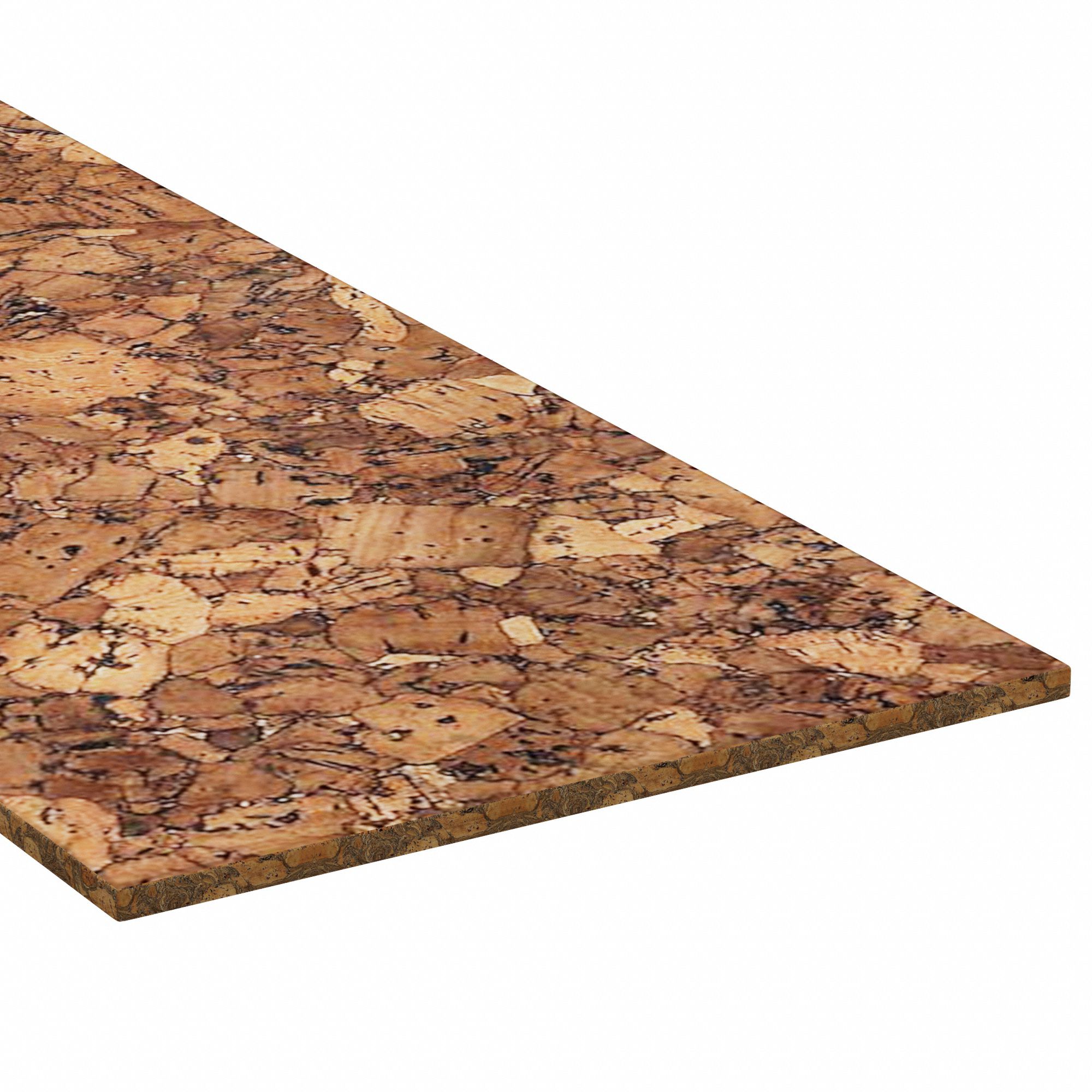 Cork, Sheet: Cork, 24 in Lg, 1 ft Wd, 1/2 in Thick, Plain Backing Plain Backing, Midnight, 5 PK