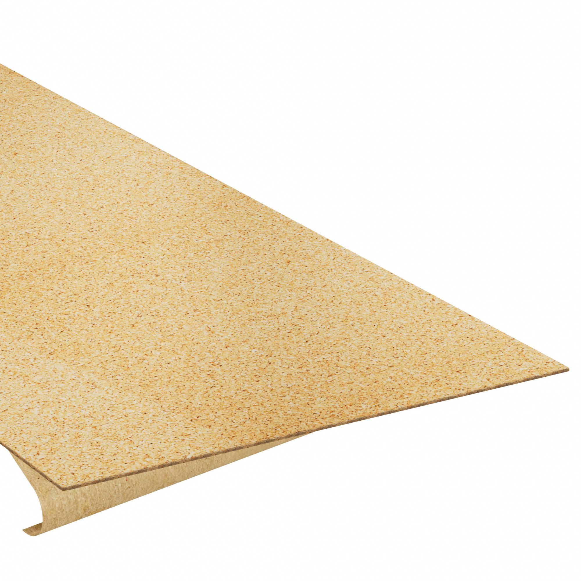 Cork, Sheet: Cork, 3 ft Lg, 24 in Wd, 1.5 mm Thick, Acrylic Adhesive Backing, Tan, CR117, 5 PK
