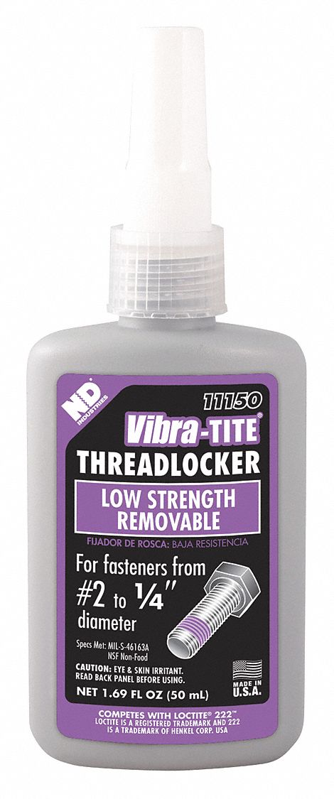 VIBRA-TITE, 111, Purple, Low-Strength Threadlocker - 49CE72|11150 ...