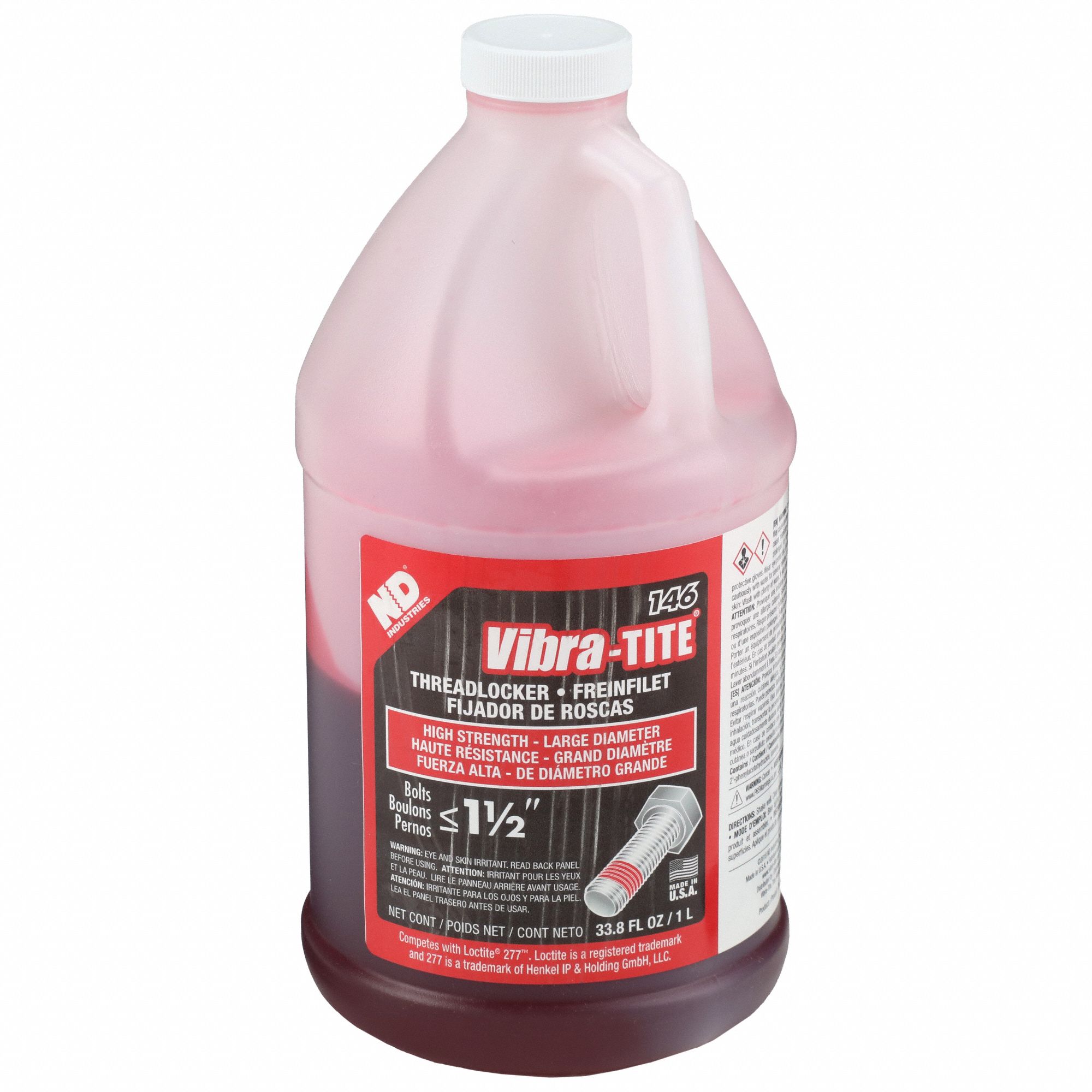 High-Strength Threadlocker: 146, Red, 33.81 fl oz, Jug, 1 EA, Red – High Strength