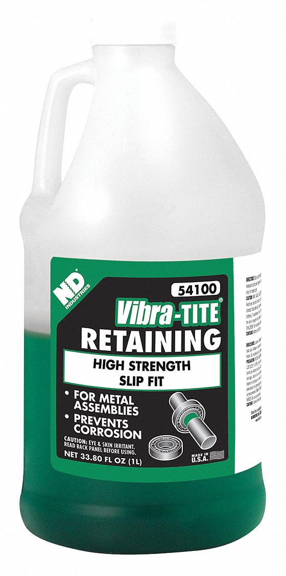 VIBRATITE Retaining Compound Liquid, 33.81 oz, Jug, 3,000 psi Shear