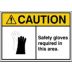 Caution: Safety Gloves Required In This Area. Signs