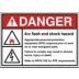 Danger: Arc Flash And Shock Hazard Appropriate Personal Protection Equipment (PPE) Required Prior to Work On or Near Energized Parts. Failure to Comply May Result In Shocks, Burns, Injury or Death. Refer to NPFA 70E for PPE Requirements. Signs