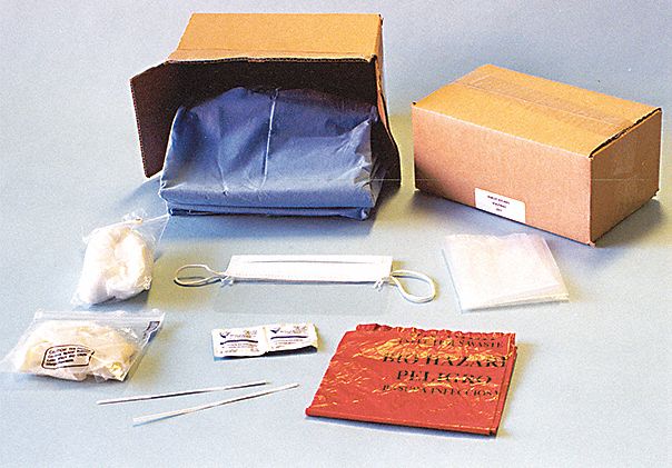 Spill Kit: (1) Biohazard Disposal Bag, Red, 49CL03, Universal, Duffel Bag
