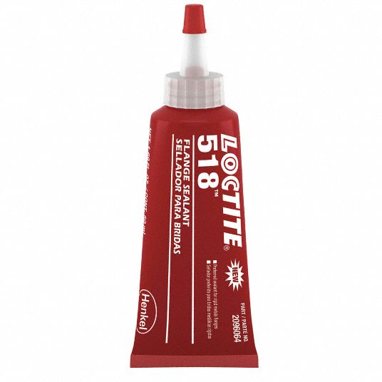 LOCTITE Gasket Sealant 518, 1.69 fl oz, Tube, Red 49CR932096064