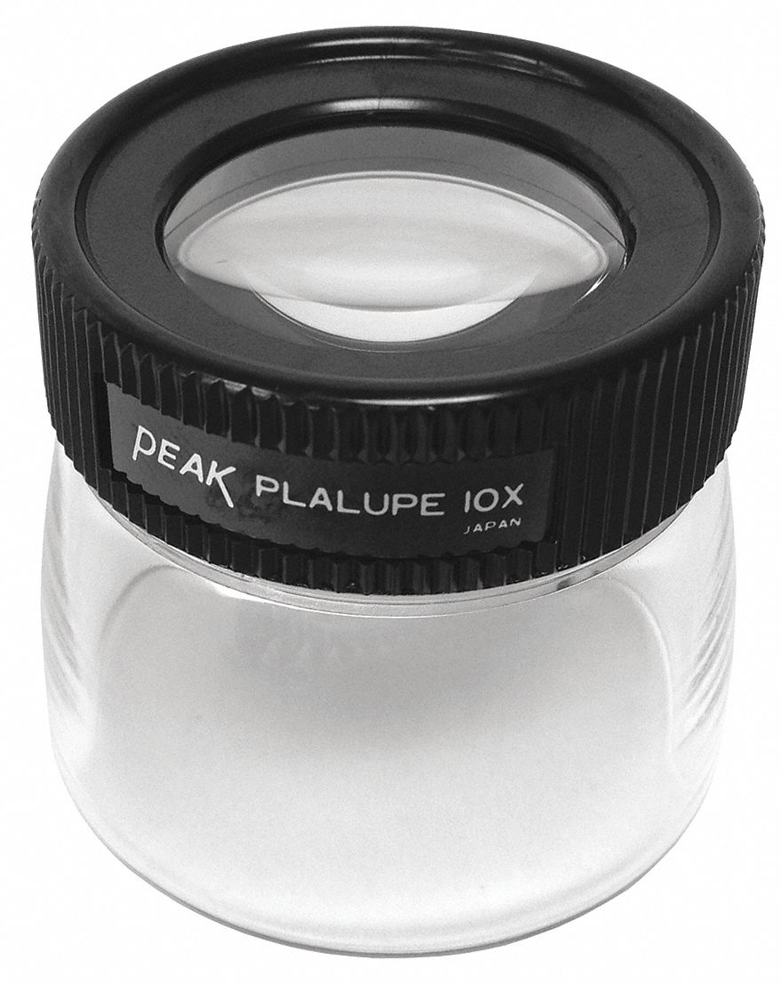 Fixed Focus Loupe: 10X Power, 1 in Focal Distance, 25.40 mm Lens Dia, 16D Diopter