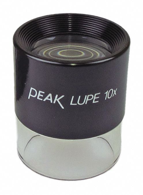 Fixed Focus Loupe: 10X Power, 1 in Focal Distance, 24.00 mm Lens Dia, 16D Diopter