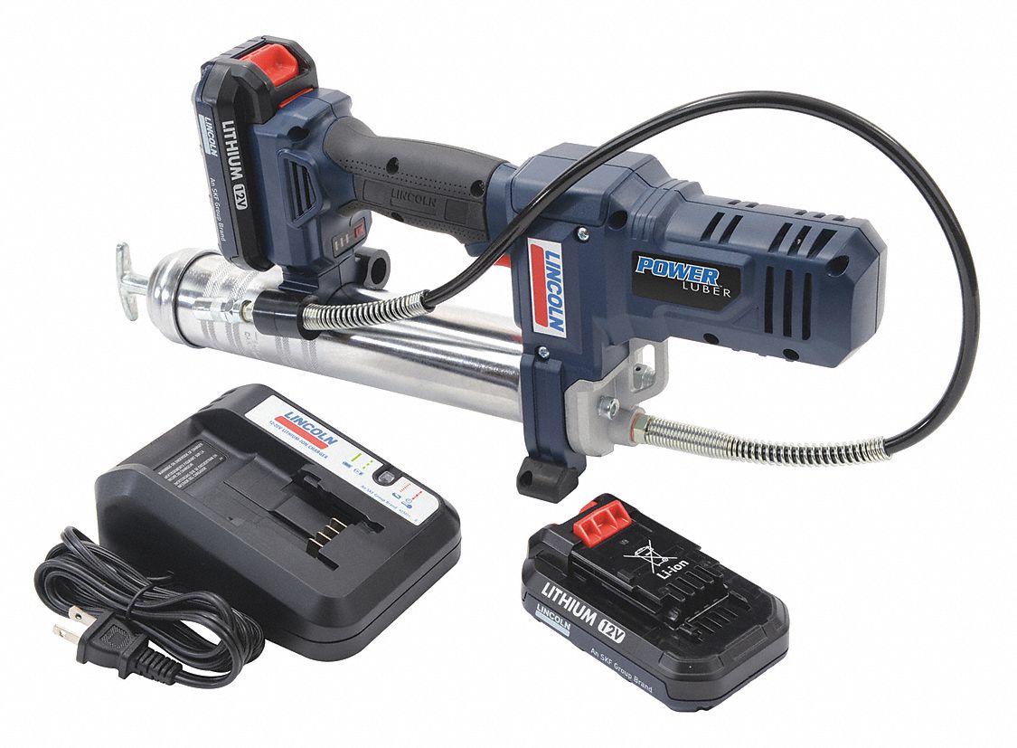 CORDLESS GREASE GUN,12V AC,8,000 PSI