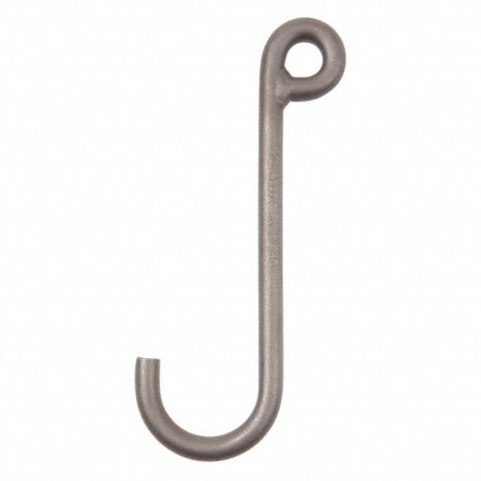 PEERLESS J Hook: Steel, 80 Grade, Eye/Straight, 5/16 in Trade Size, 250 lb  Working Load Limit