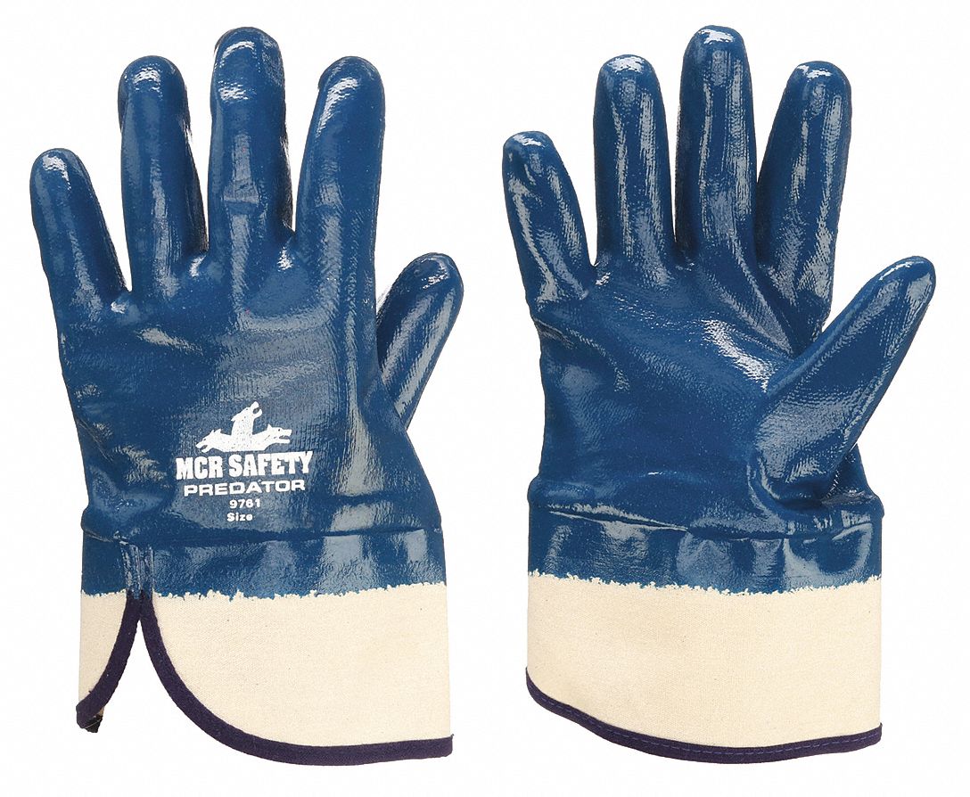 PREDATOR COATED GLOVES, BLUE, L, ANSI/ISEA CUT A2/PUNCTURE 0, STRAIGHT THUMB, FULL COAT