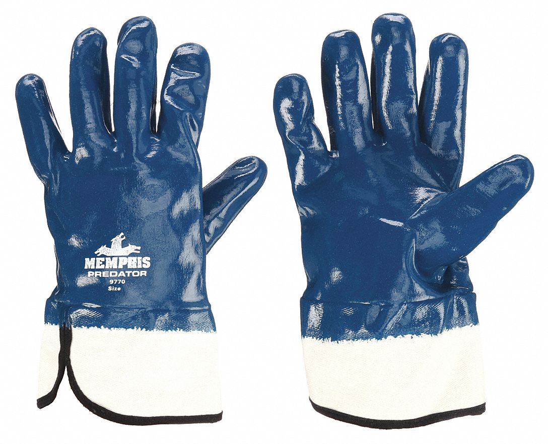 COATED GLOVES, L, SMOOTH, NITRILE FULL, SMOOTH, ANSI CUT LEVEL A4