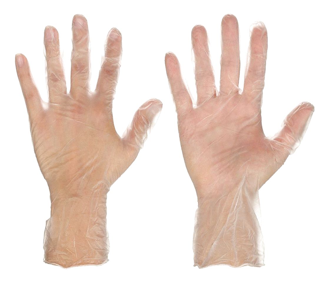 DISPOSABLE GLOVES, FOOD-GRADE/GEN PURPOSE, M (8), 5 MIL, POWDER-FREE, VINYL, 100 PK