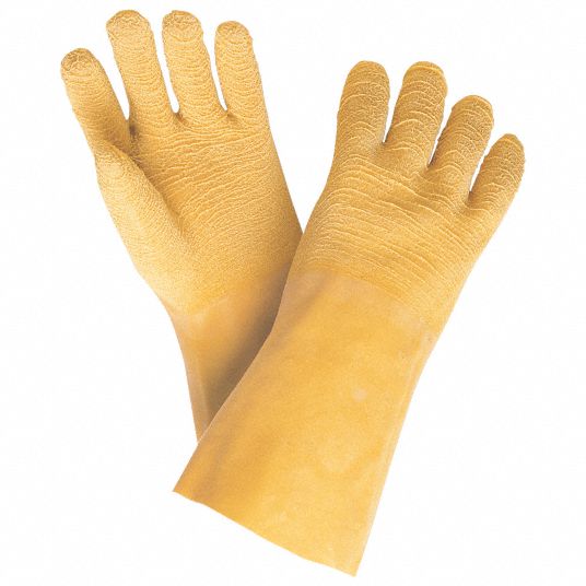 MCR SAFETY Chemical Resistant Gloves, S, Glove Materials Natural Rubber