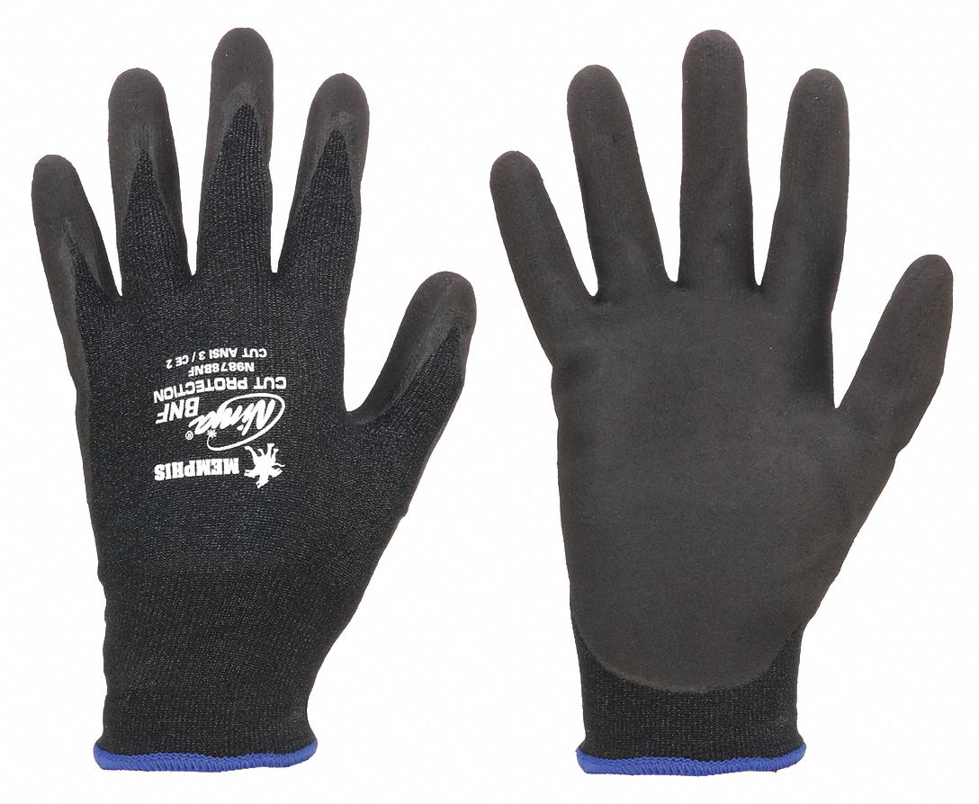 GANTS ENDUITS, 2TG(11), SABLÉ,NITRILE,PAUME TREMPÉE, NIVEAU D'ABRASION ANSI 6