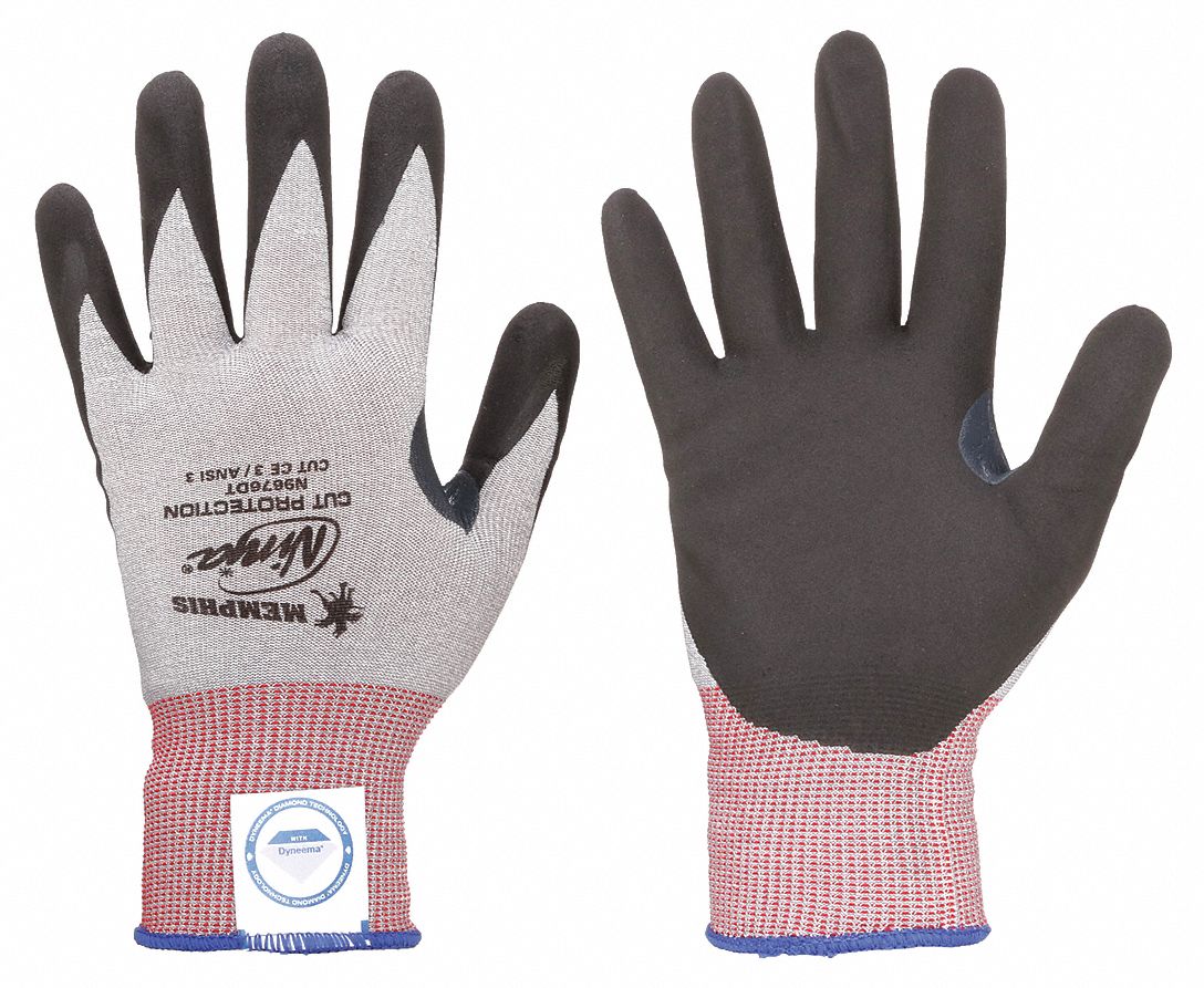MCR SAFETY COATED GLOVES, XL (10), ANSI CUT LEVEL A3, DIPPED PALM