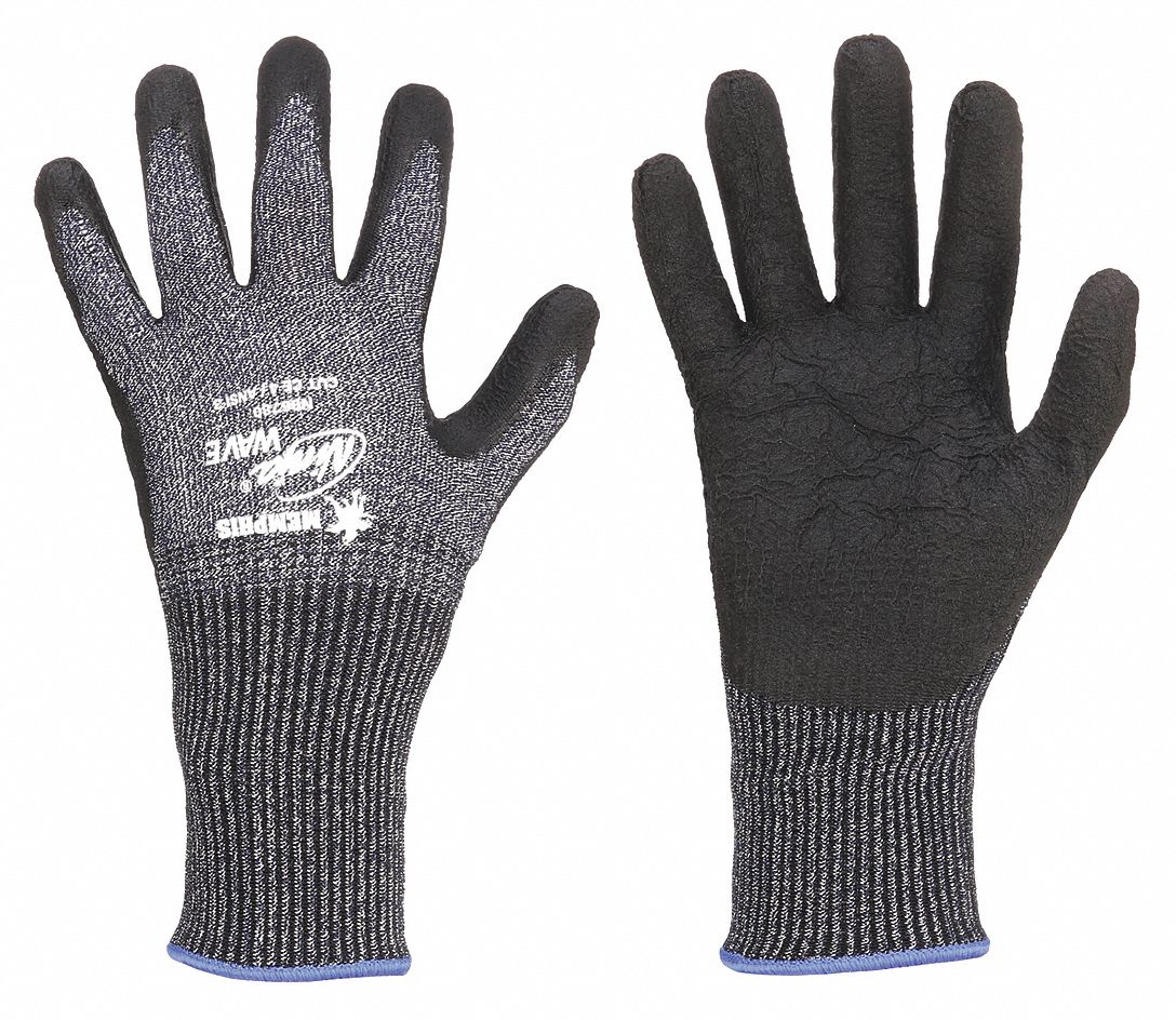 COATED GLOVES, S (7), ANSI CUT LEVEL A3, DIPPED PALM, NITRILE, SMOOTH, GREY