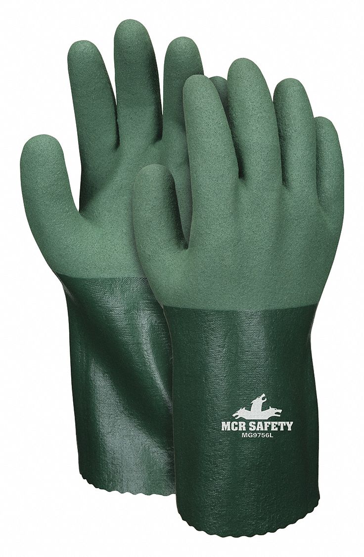 15 mil Glove Thick, 12 in Glove Lg, Chemical Resistant Gloves 49DD39