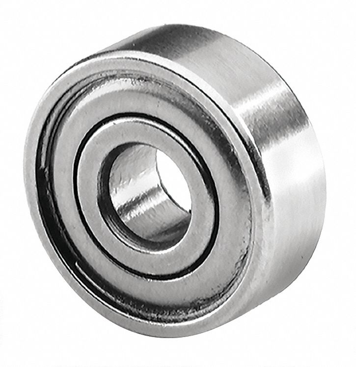 Miniature Ball Bearing: 698, Dbl Shield, 8 mm Bore, 19 mm OD, 6 mm Wd, Stainless Steel Ring