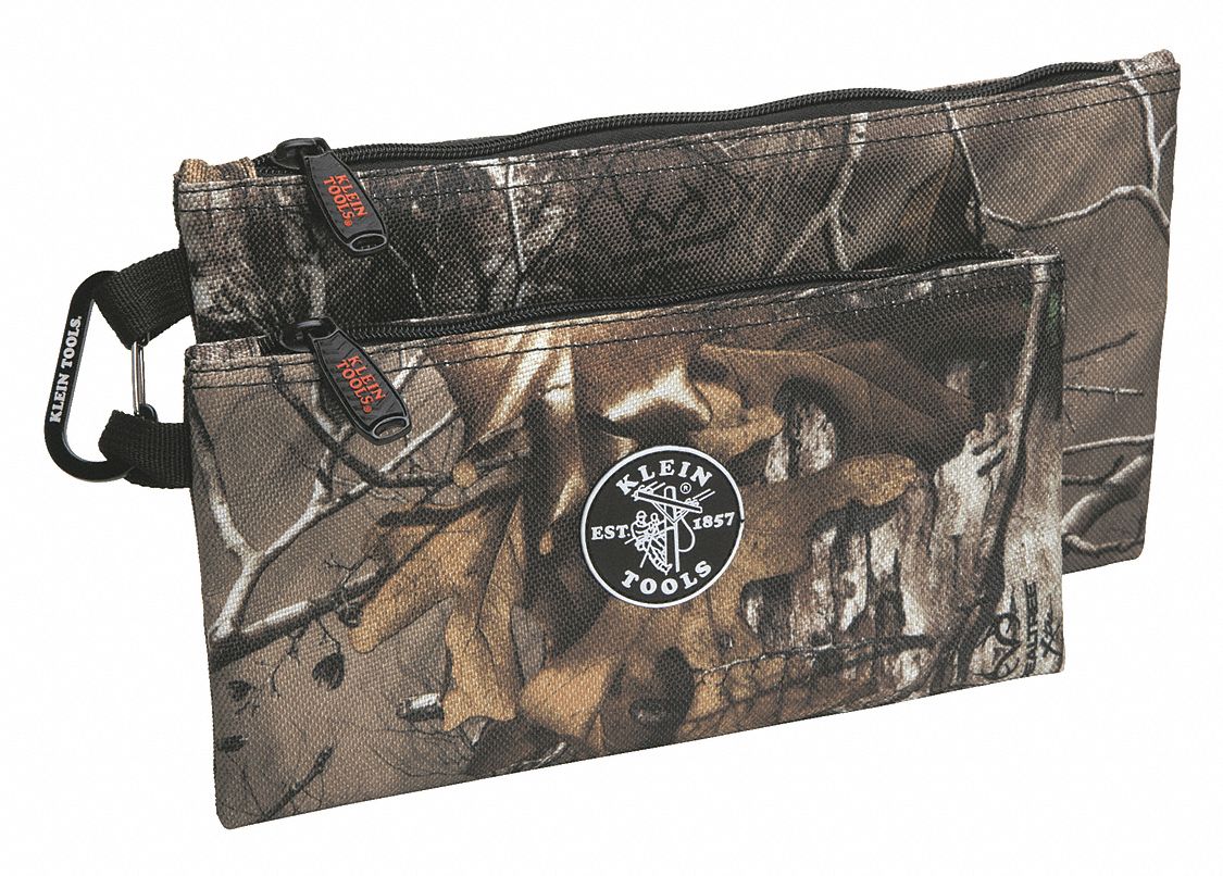 TOOL BAG,1 POCKET,12-1/2X1X7IN,CAMO,PK2