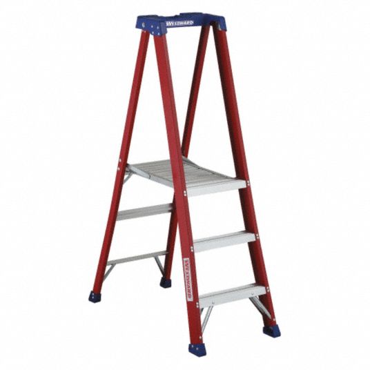 WESTWARD, Fiberglass, 300 lb Load Capacity, Platform Ladder - 49DJ49|WW ...