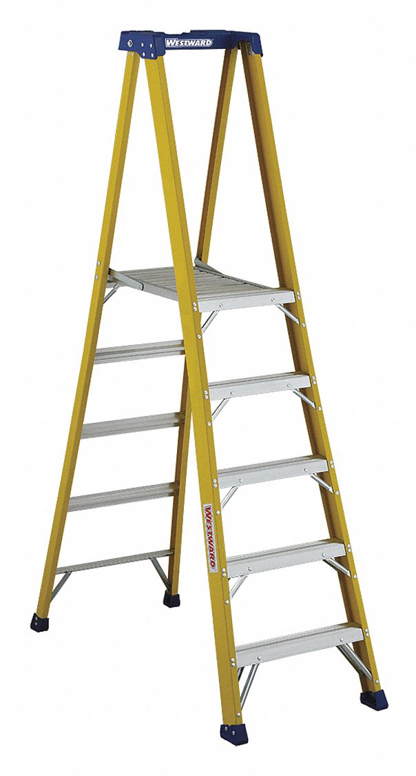 WESTWARD, 7 ft 7 in Ladder Ht, 4 ft 9 in Platform Ht, Platform Ladder ...