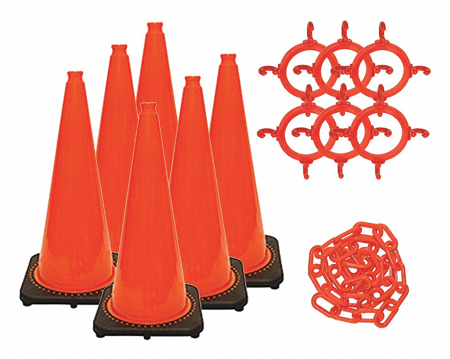 TRAFFIC CONE KIT,OUTDOOR/INDOOR,28