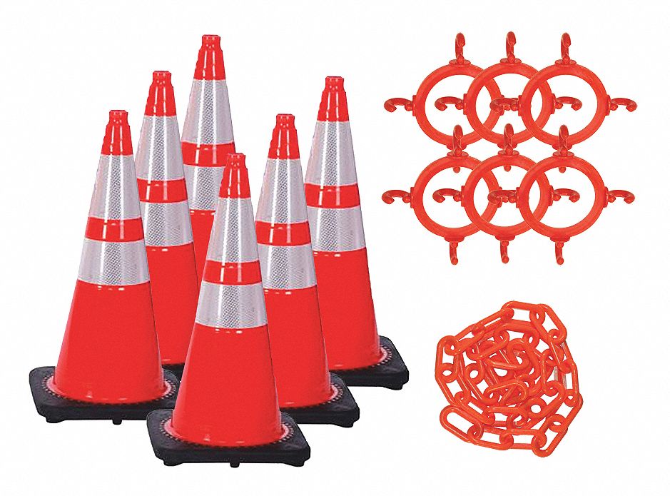 TRAFFIC CONE KIT,OUTDOOR/INDOOR,28