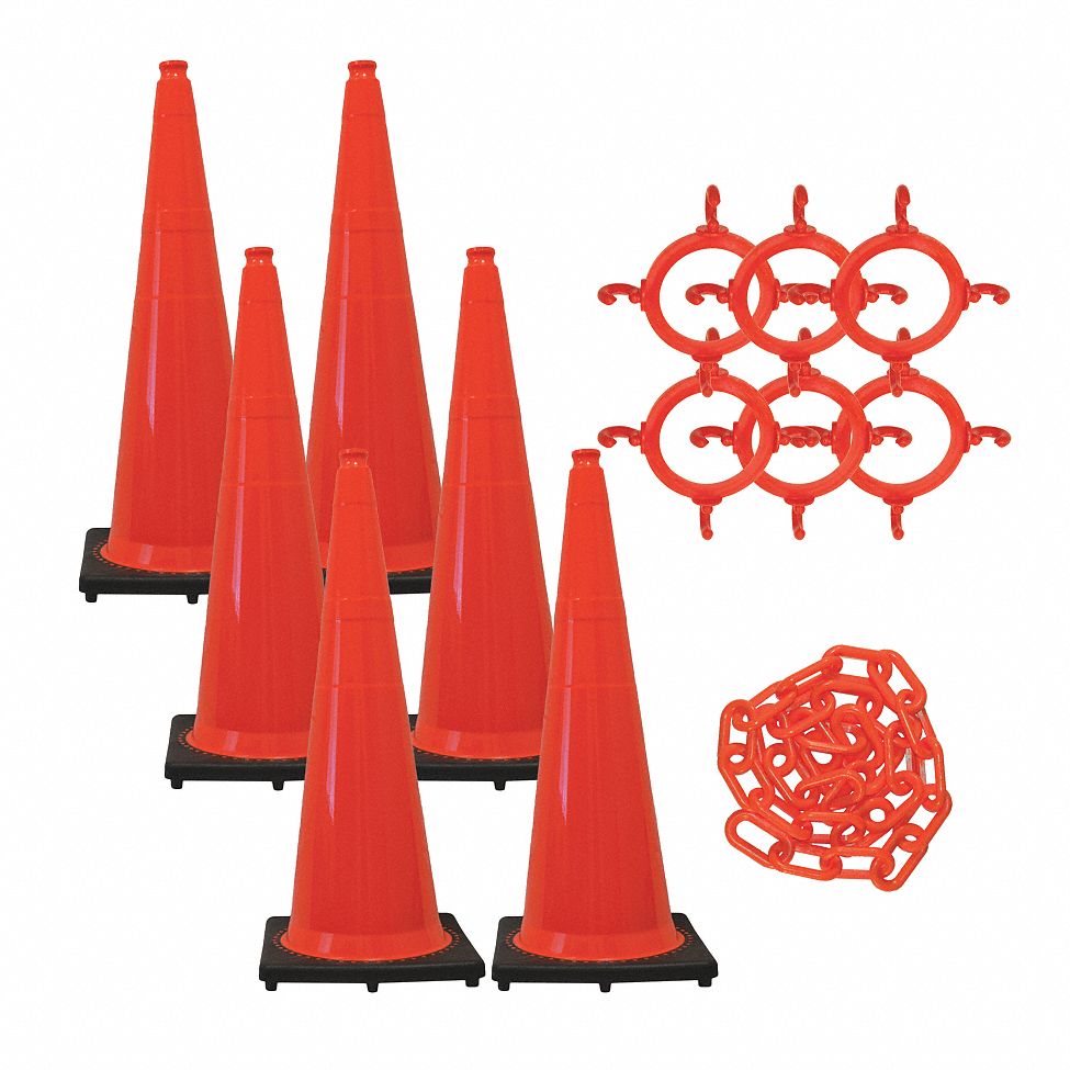 TRAFFIC CONE KIT,OUTDOOR/INDOOR,ORANGE