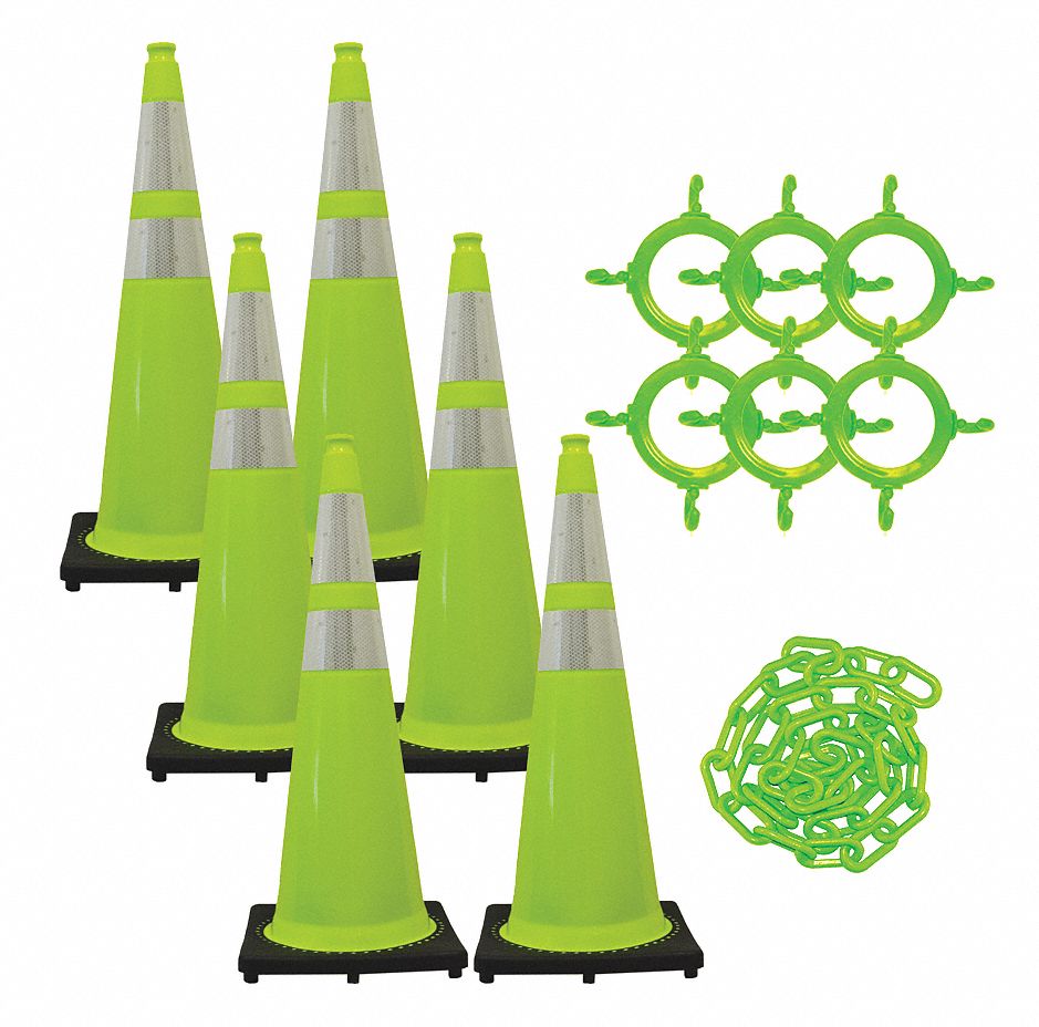 MR. CHAIN Traffic Cone Kit, Green, Gloss, 36 in. 49DM71972776