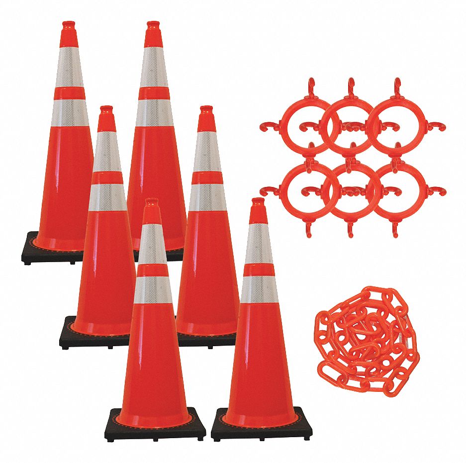 TRAFFIC CONE KIT,OUTDOOR/INDOOR,ORANGE