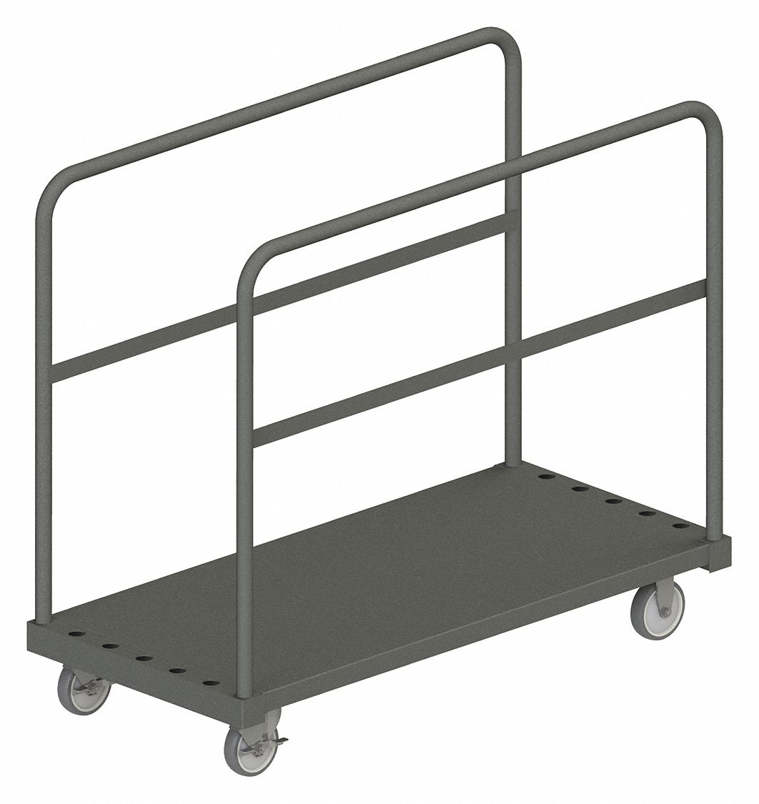 1,400 lb Load Capacity, 48 in x 36 in x 9 in, Steel-Deck Platform Truck -  49DN47