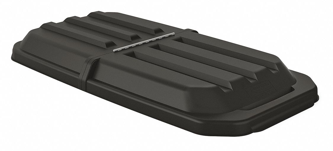 Hinged Lid for Tilt & Cube Trucks: 27 cu ft Fits Truck Size (Cu.-Ft.), MDPE, Gray