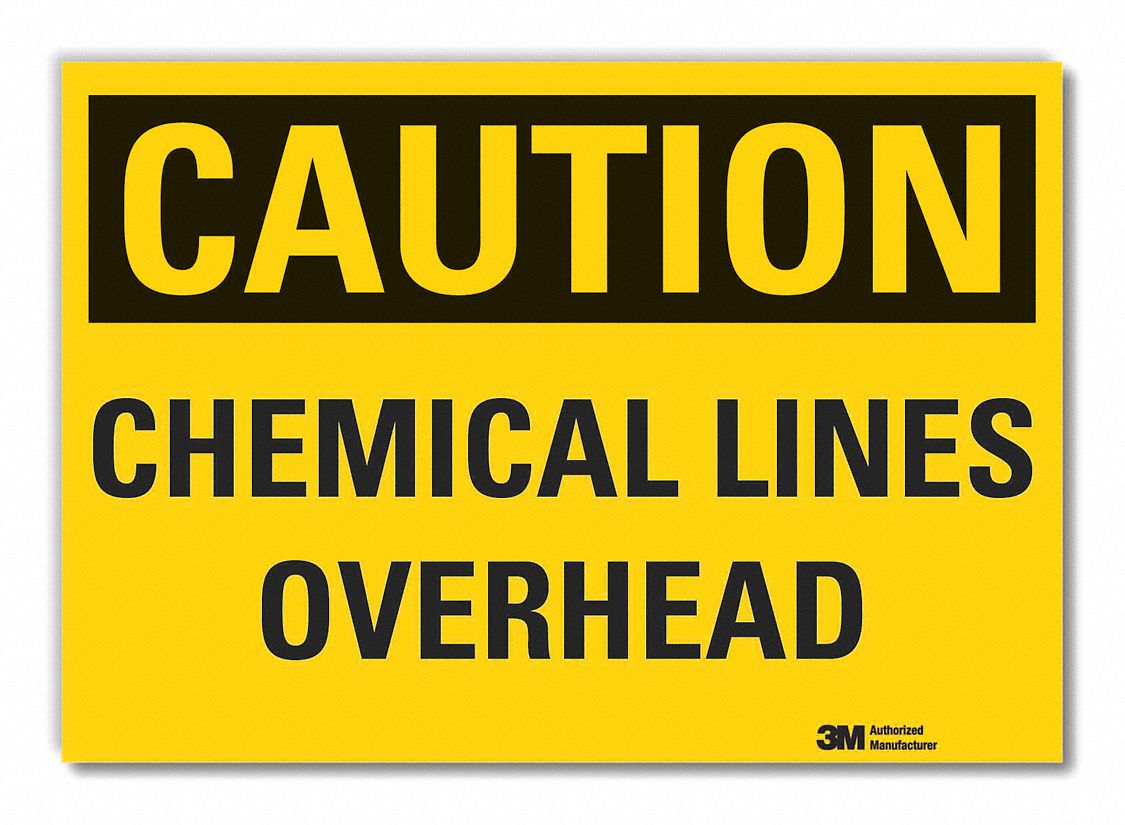 Chemicals Caution Rflct Label, 5inx7in