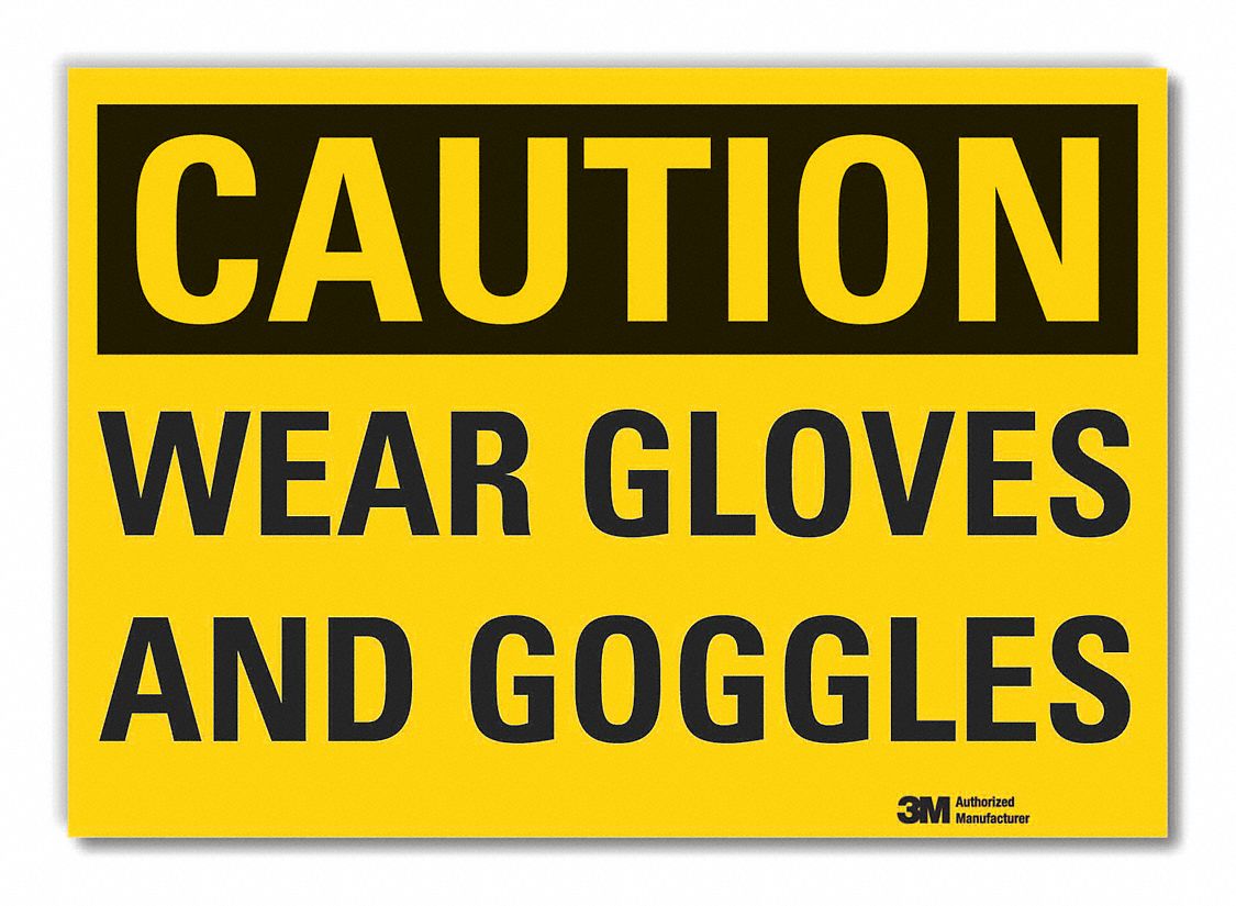  Eye & Hand  Caution Reflective Label: Reflective Sheeting, Adhesive Sign Mounting, Engineer Grade