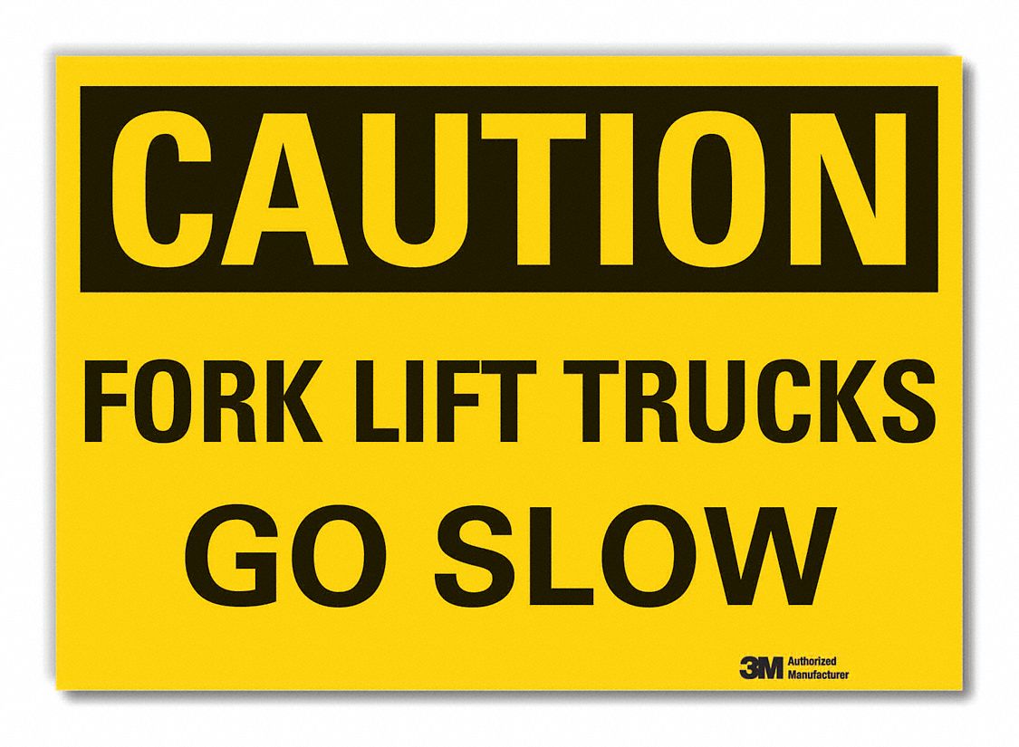  Lift Truck Traffic Caution Reflective Label: Reflective Sheeting, Adhesive Sign Mounting