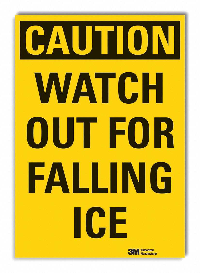  Icy  Caution Reflective Label: Reflective Sheeting, Adhesive Sign Mounting, Engineer Grade
