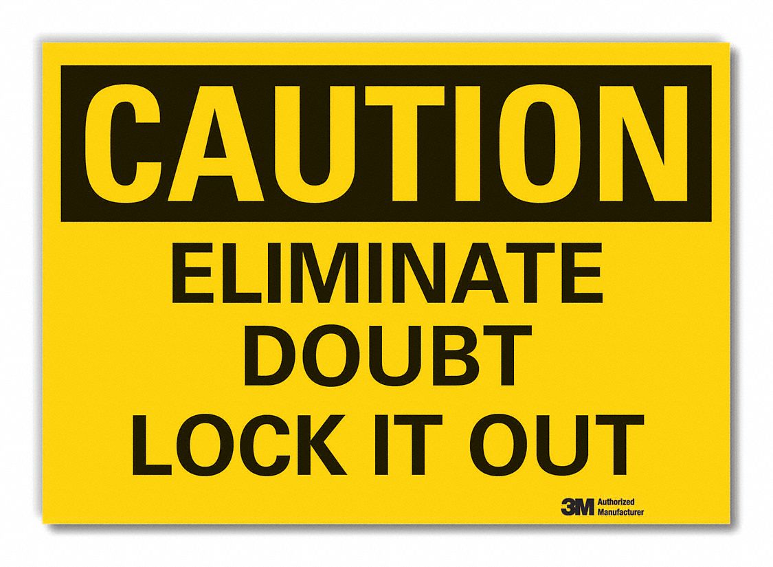  Lockout Tagout Caution Reflective Label: Reflective Sheeting, Adhesive Sign Mounting, Caution
