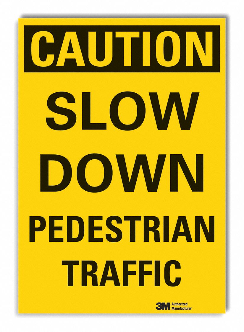  Pedestrian Traffic Caution Reflective Label: Reflective Sheeting, Adhesive Sign Mounting