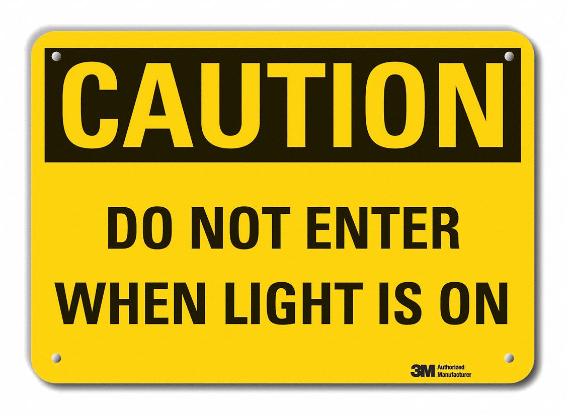 Reflective  Personal Safety Caution Sign: Aluminum, Mounting Holes Sign Mounting, Engineer Grade