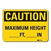 Caution: Maximum Height ____Ft, ____In Signs image