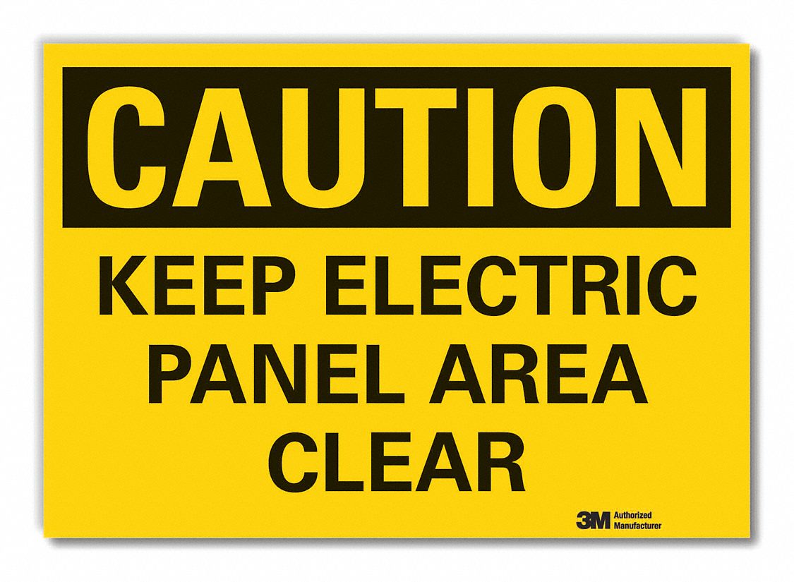 ELECTRICAL PANEL CAUTION REFLECTIVE LABEL, REFLECTIVE SHEETING, ADHESIVE MOUNT, 3.5X5IN