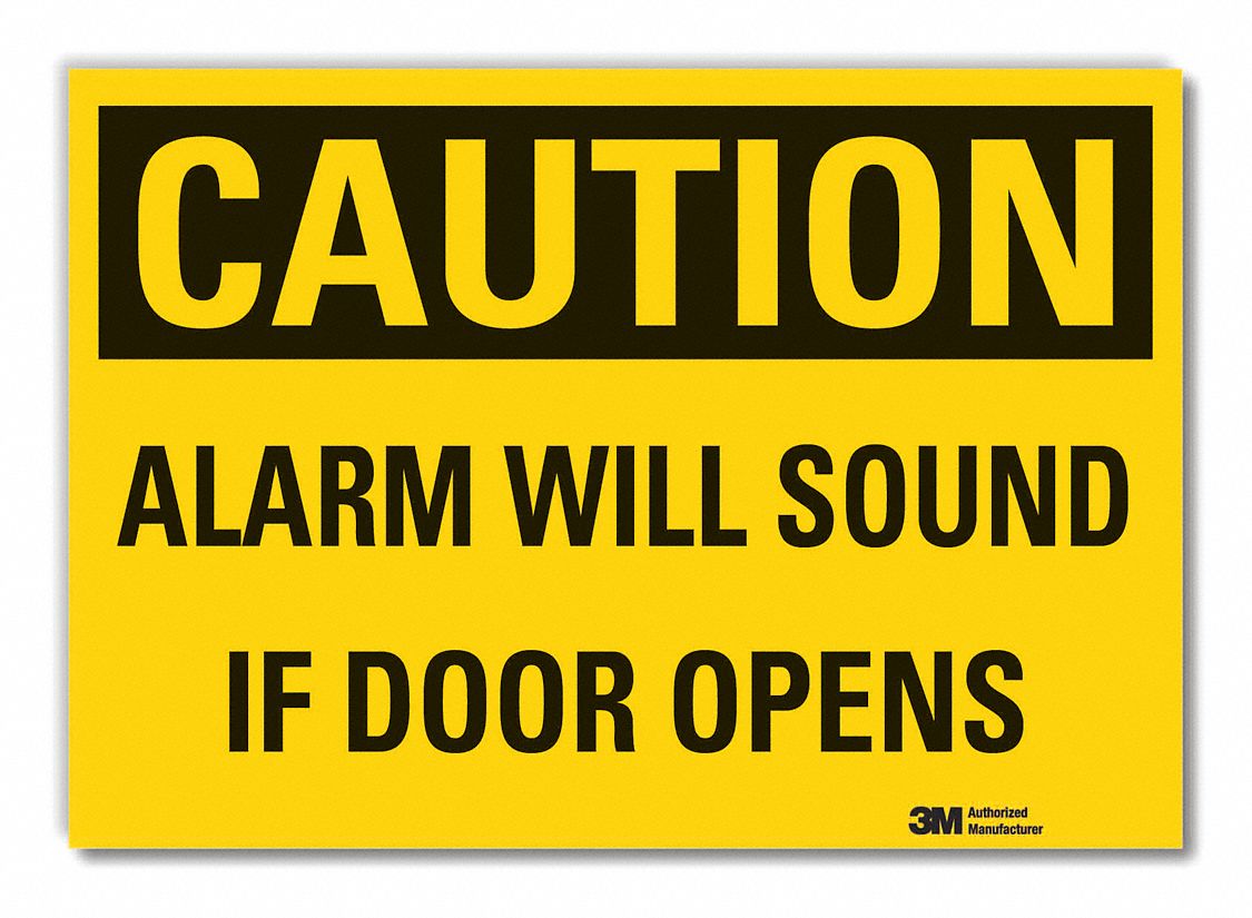 Door Instruction Caution Reflective Label: Reflective Sheeting, Adhesive Sign Mounting, Caution