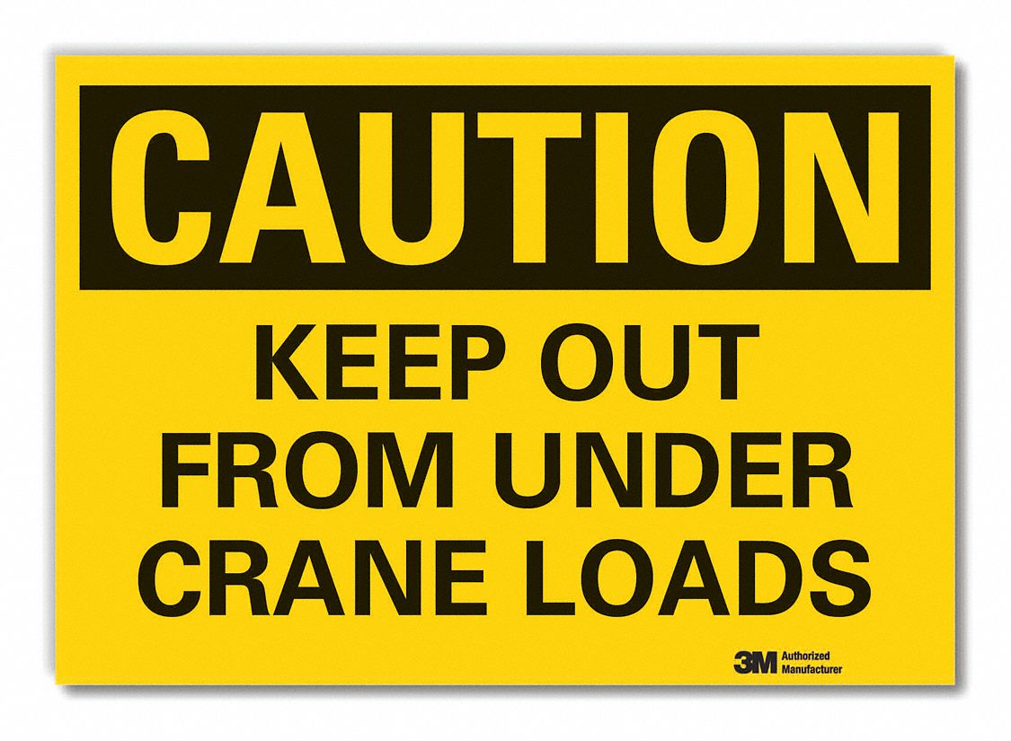  Crane & Hoists Caution Reflective Label: Reflective Sheeting, Adhesive Sign Mounting